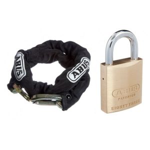 10Ks Chain 10Ks110Blk 10Mmx110Cm + 83/45 Padlock 8345Nkd 45Mm Body Gate Hardware