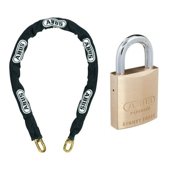 10Ks Chain 10Ks200Blk 10Mmx200Cm + 83/45 Padlock 8345Nkd 45Mm Body Gate Hardware