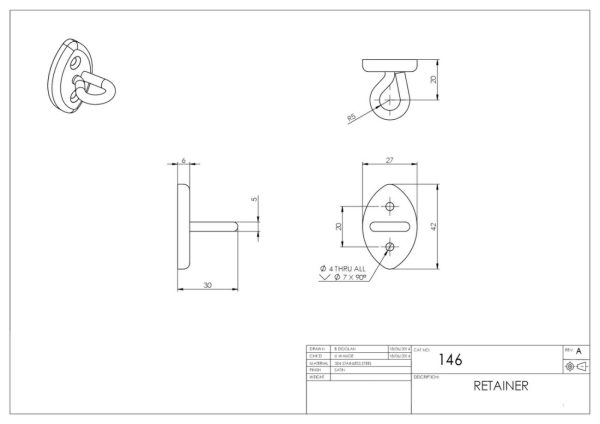 146Ss Retainer Satin Stainless Steel Door Chains & Guards