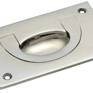 1564Cp Flush Pull Polished Chrome 90X55Mm Cabinet Hardware