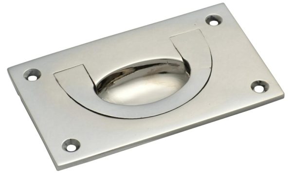 1564Cp Flush Pull Polished Chrome 90X55Mm Cabinet Hardware