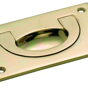 1571Pb Flush Pull Polished Brass 90X55Mm Cabinet Hardware