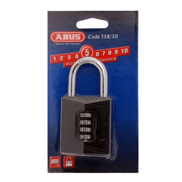 158/50 Heavy Duty Combination Padlock 50Mm Black 15850C Locks & Accessories