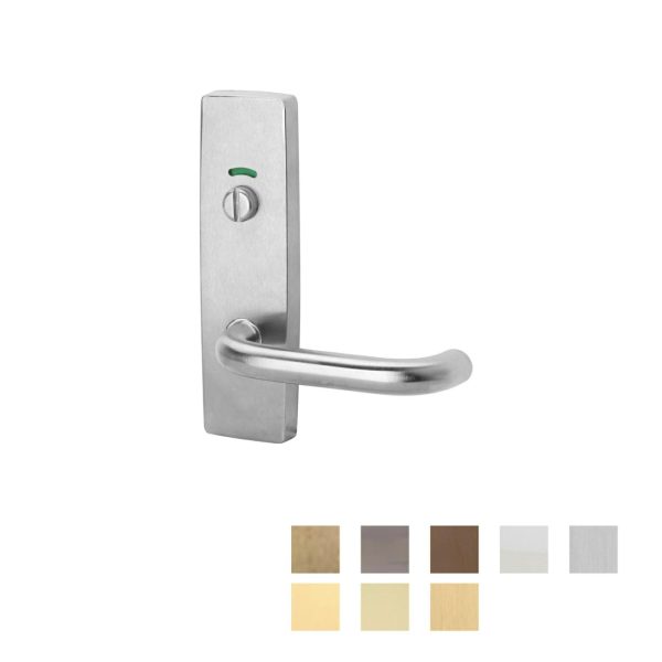 1814 Square End Plate With Privacy Indicator Emergency Turn & 70 Lever – Available In Various Finishes Bathroom Door Hardware