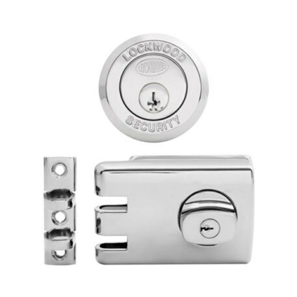 355 Double Cylinder Deadlock Satin Chrome Pearl For Timber & Metal Frame 355Nsp Deadlocks & Night Latches