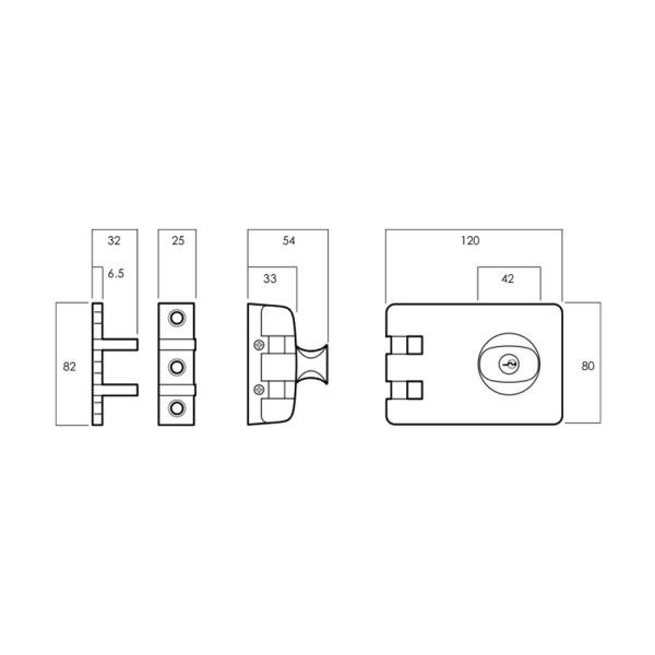 355 Double Cylinder Deadlock Satin Chrome Pearl For Timber & Metal Frame 355Nsp Deadlocks & Night Latches