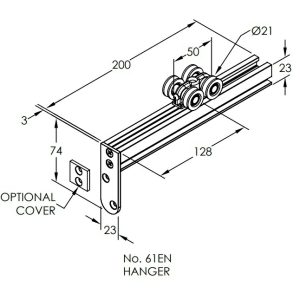 4 Wheel Nylon Hanger 61Ssen For Zero Clearance 120Kg Top Hung Sliding Panel Bifold & Sliding Door Hardware