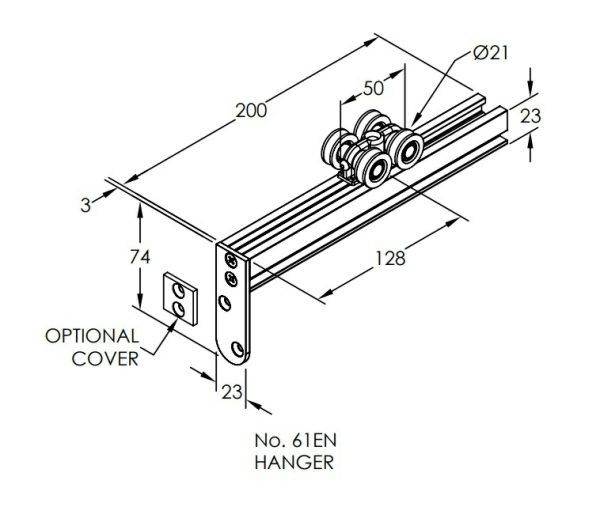 4 Wheel Nylon Hanger 61Ssen For Zero Clearance 120Kg Top Hung Sliding Panel Bifold & Sliding Door Hardware