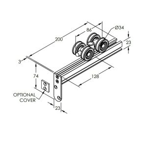 4 Wheel Timber Hanger Zero Clearance 180Kg – Available In Various Finishes Bifold & Sliding Door Hardware