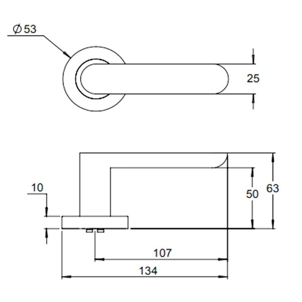 4300/110P Coastal Round Rose Privacy Door Handle Leverset – Available In Various Finishes Door Handles & Knobs