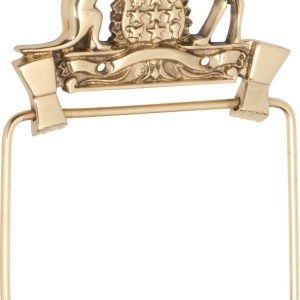 4884Pb Coat Of Arms Toilet Roll Holder Polished Brass Bathroom Accessories