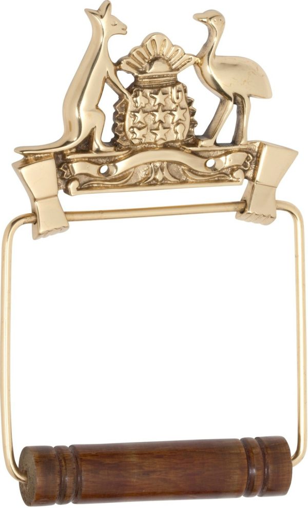 4884Pb Coat Of Arms Toilet Roll Holder Polished Brass Bathroom Accessories