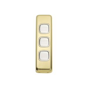 5856Pb Switch Rocker 3 Gang Polished Brass Wh 30X108Mm Door Hardware