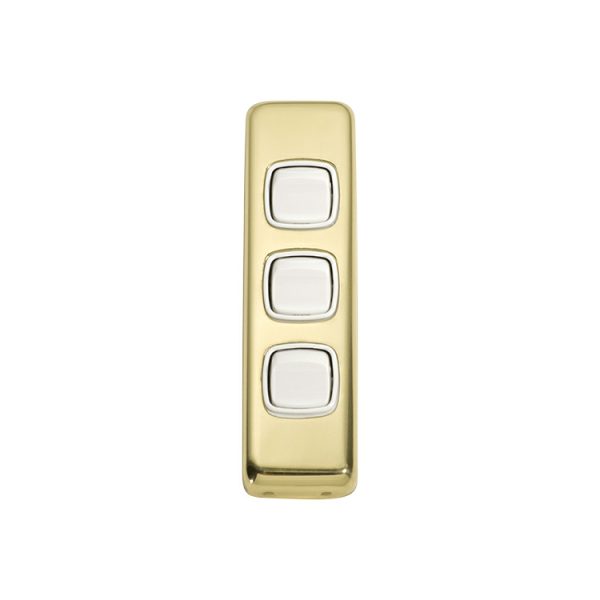 5856Pb Switch Rocker 3 Gang Polished Brass Wh 30X108Mm Door Hardware