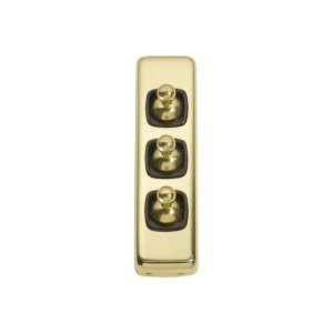 5906Pb Switch Toggle 3 Gang Polished Brass Br 30X108Mm Door Hardware