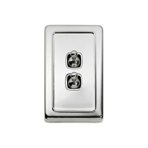 5943Cp Switch Toggle 2 Gang Polished Chrome Wh 72X115Mm Door Hardware