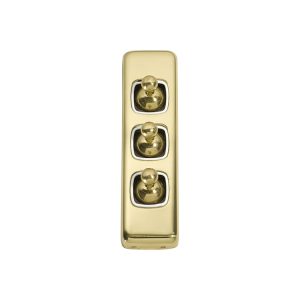 5956Pb Switch Toggle 3 Gang Polished Brass Wh 30X108Mm Door Hardware