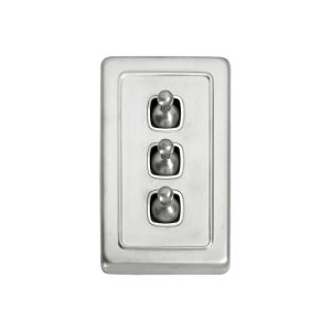 5974Sc Switch Toggle 3 Gang Satin Chrome Wh 72X115Mm Door Hardware