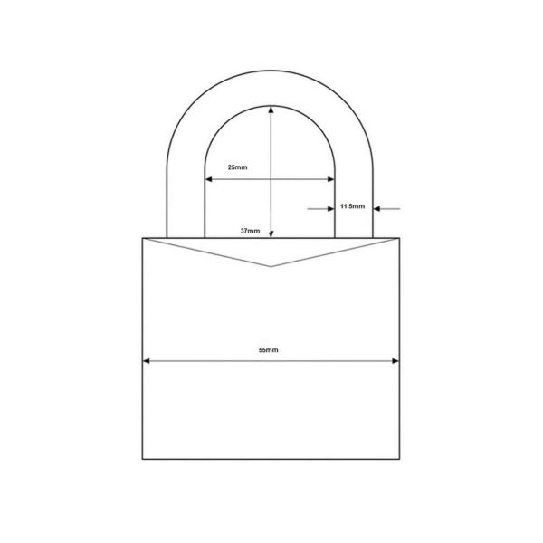 83Cs/55 Security Padlock Closed Shackle Keyed To Differ 83Cs55Nkd Gate Hardware