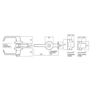 950 Series Storeroom Escape Lever Set Satin Chrome Fire Rated Kd 958Sc Door Hardware