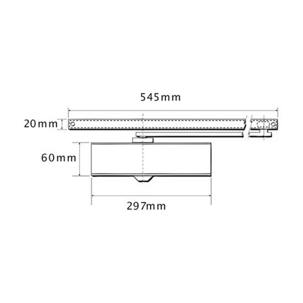 Adjustable Track Arm Closer 1-4 Back Check Silver Bnt-1130B-T-Se Door Closers & Floor Springs