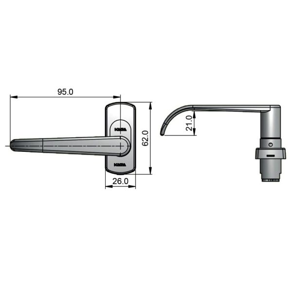 Ambulant Case Fixed Turn Escape Lever Satin Chrome Sb312Scp Dda Disabled Compliant