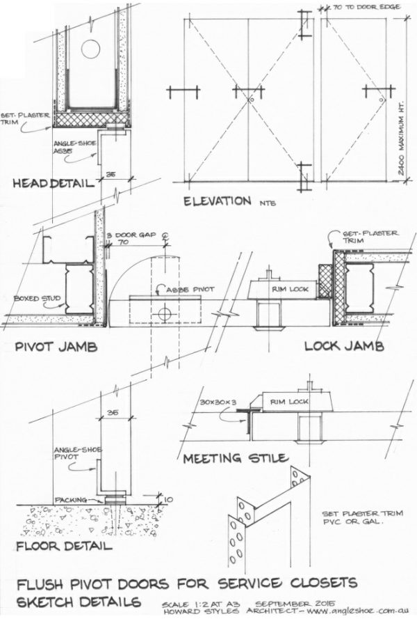 Angle Shoe Door Pivot Hinge Aluminium Pair P435 Door Hardware