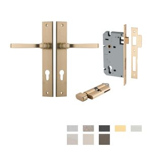 Annecy Door Lever Handle On Rectangular Backplate Entrance Kit Key/Thumb – Available In Various Finishes Door Hardware