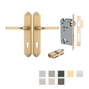 Annecy Door Lever Handle On Shouldered Backplate Entrance Kit Key/Key – Available In Various Finishes Architectural Door Hardware