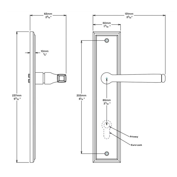 Annecy Door Lever Handle On Stepped Backplate Entrance Kit Key/Thumb – Available In Various Finishes Architectural Door Hardware