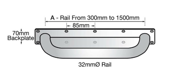 Anti-Ligature Straight Grab Rail – Available In Various Sizes Bathroom Accessories