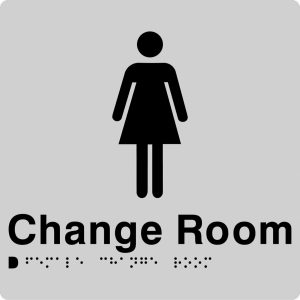 As1428 Compliant Change Room Sign Female Braille Silver Fcr 180X180X3Mm Bathroom Hardware