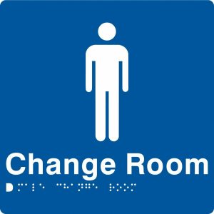 As1428 Compliant Change Room Sign Male Braille Blue Mcr 180X180X3Mm Bathroom Hardware