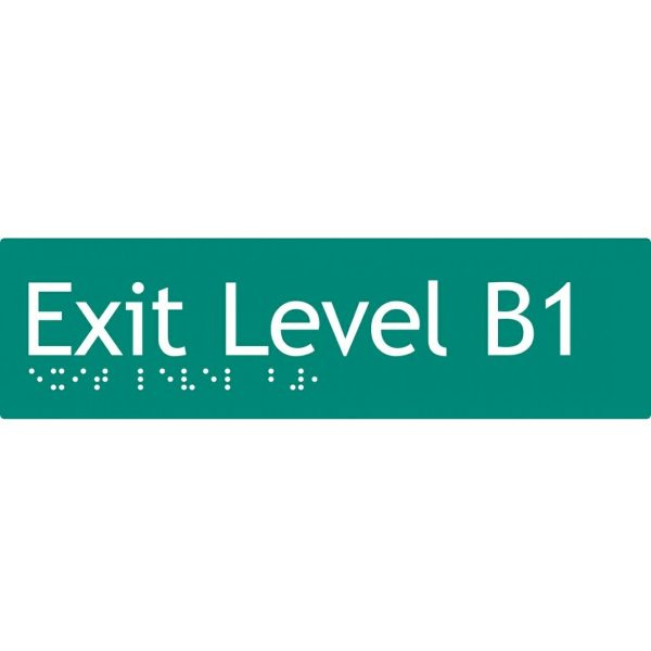 As1428 Compliant Exit Sign B1 Green Basement 1 Braille 180X50X3Mm Door Hardware