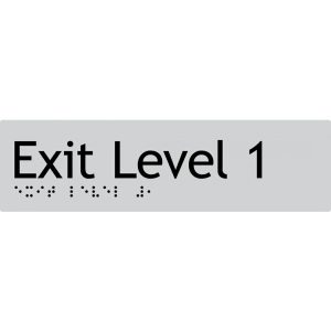 As1428 Compliant Exit Sign L1 Silver Level 1 Braille 180X50X3Mm Door Hardware