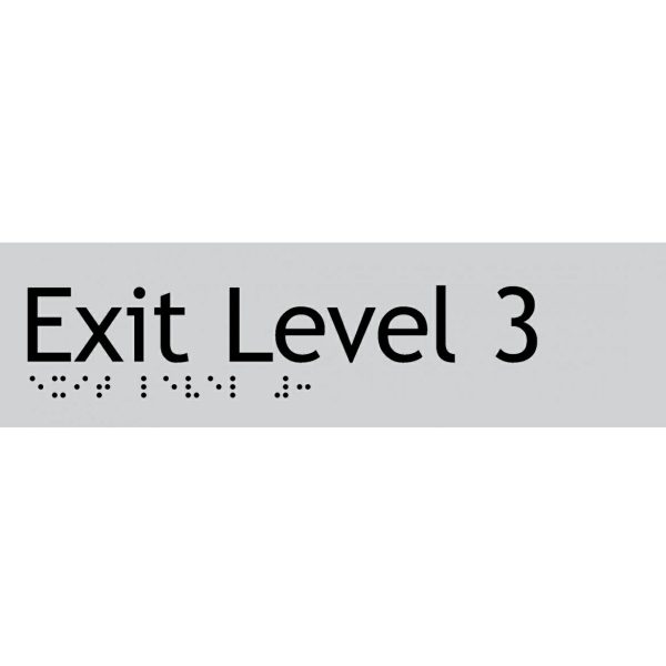 As1428 Compliant Exit Sign L3 Silver Level 3 Braille 180X50X3Mm Door Hardware