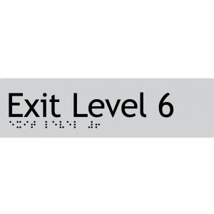 As1428 Compliant Exit Sign L6 Silver Level 6 Braille 180X50X3Mm Door Hardware