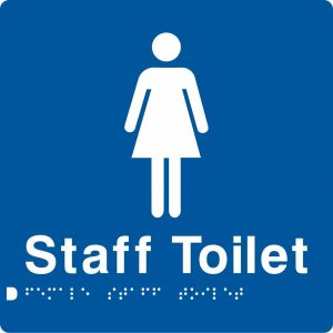 As1428 Compliant Staff Toilet Sign Female Braille Blue Fsfft 180X180X3Mm Bathroom Hardware