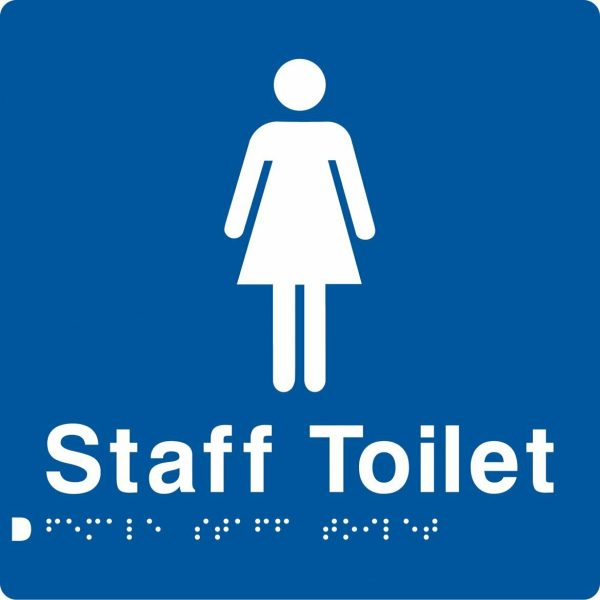 As1428 Compliant Staff Toilet Sign Female Braille Blue Fsfft 180X180X3Mm Bathroom Hardware