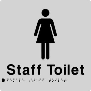 As1428 Compliant Staff Toilet Sign Female Braille Silver Fsfft 180X180X3Mm Bathroom Hardware