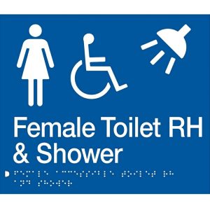 As1428 Compliant Toilet Shower Sign Blue Female Disabled Braille Rh Fdtsrh Bathroom Hardware