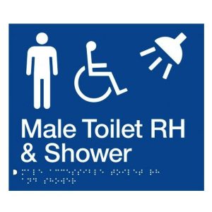 As1428 Compliant Toilet Shower Sign Blue Male Disabled Braille Rh Mdtsrh Bathroom Hardware