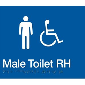 As1428 Compliant Toilet Sign Blue Male Disabled Braille Rh Transfer Mdtrh Bathroom Hardware