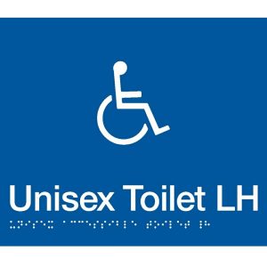 As1428 Compliant Toilet Sign Disabled Braille Lh Transfer Dtlh Blue 210X180Mm Bathroom Hardware