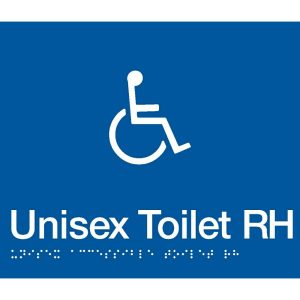 As1428 Compliant Toilet Sign Disabled Braille Rh Transfer Dtrh Blue 210X180Mm Bathroom Hardware