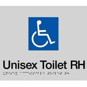 As1428 Compliant Toilet Sign Disabled Braille Rh Transfer Dtrh Silver 210X180Mm Bathroom Hardware