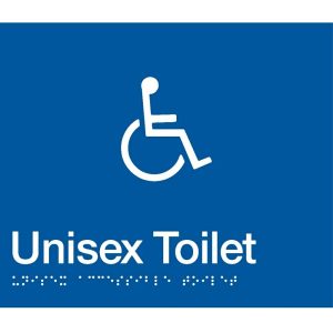 As1428 Compliant Toilet Sign Dt Blue Disabled Braille Blue 180X180X3Mm Bathroom Hardware