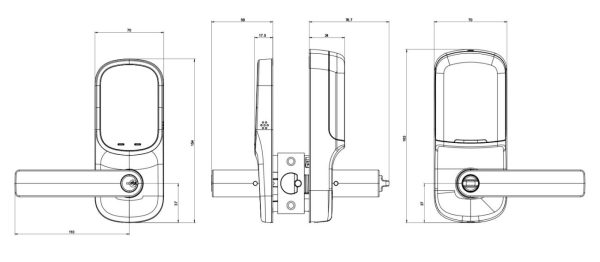 Assure Keyed Door Digital Lever Lock With Home Module – Available In Matt Black And Satin Chrome Locks & Accessories