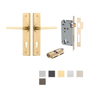 Baltimore Door Lever Handle On Chamfered Backplate Entrance Kit Key/Key – Available In Various Finishes Architectural Door Hardware