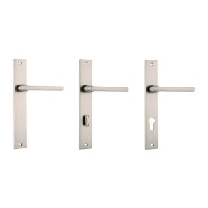 Baltimore Door Lever Handle On Rectangular Backplate Satin Nickel – Customise To Your Needs Door Hardware